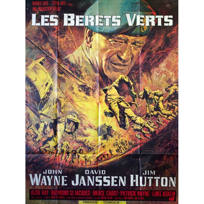 LES BERETS VERTS Affiche de film 120x160 cm - 1968 - John Wayne, Ray Kellog