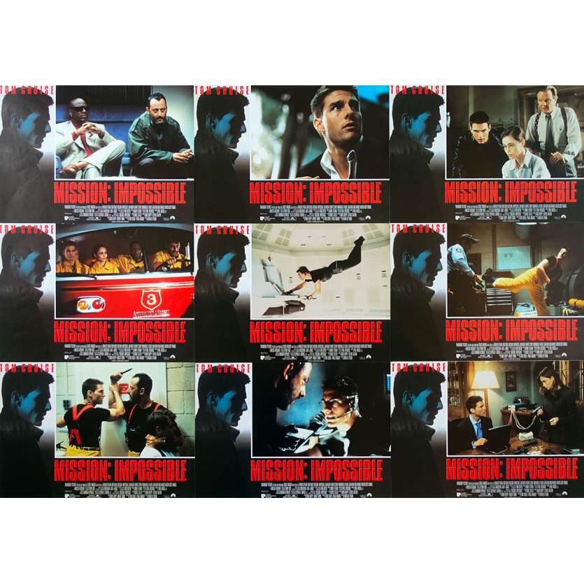 MISSION IMPOSSIBLE Original Lobby Cards x9 - 9x12 in. - 1996 - Brain de Palma, Tom Cruise