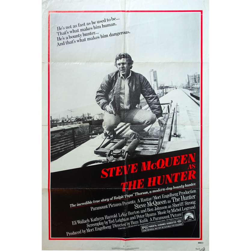 THE HUNTER Original Movie Poster - 27x40 in. - 1980 - Buzz Kulik, Steve McQueen