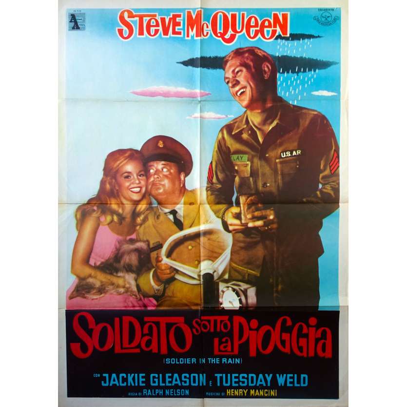 SOLDIER IN THE RAIN Original Movie Poster  - 39x55 in. - 1963 - Ralph Nelson, Steve McQueen
