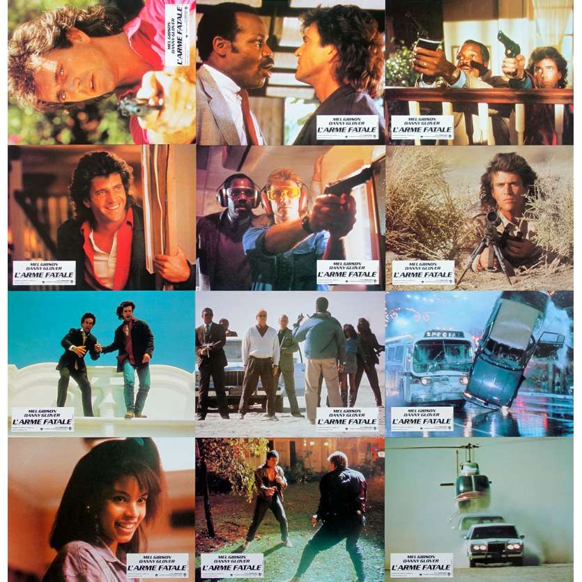 LETHAL WEAPON Original Lobby Cards x12 - 9x12 in. - 1987 - Richard Donner, Mel Gibson