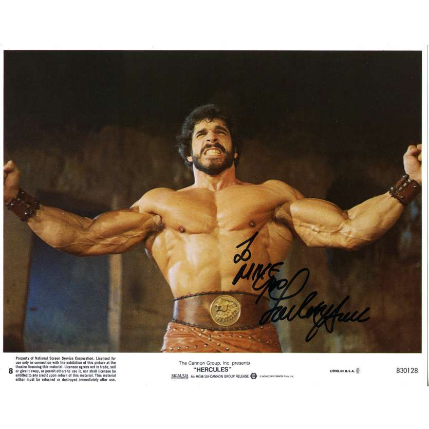 HERCULES Original Signed Photo - 8x10 in. - 1983 - Luigi Cozzi, Lou Ferrigno