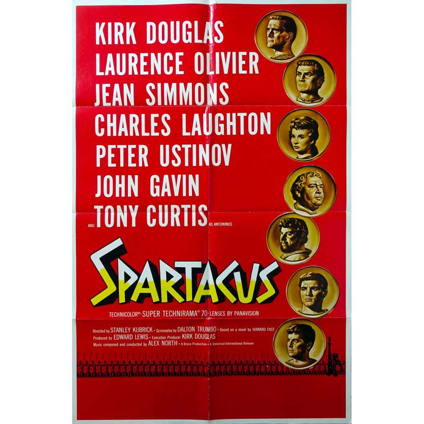 SPARTACUS Original Movie Poster Roadshow - 27x40 in. - 1960 - Stanley Kubrick, Kirk Douglas