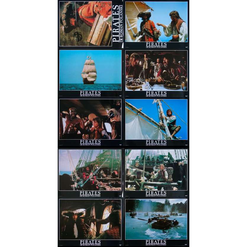 PIRATES Original Lobby Cards Set A - x10 - 12x15 in. - 1986 - Roman Polanski, Walter Matthau