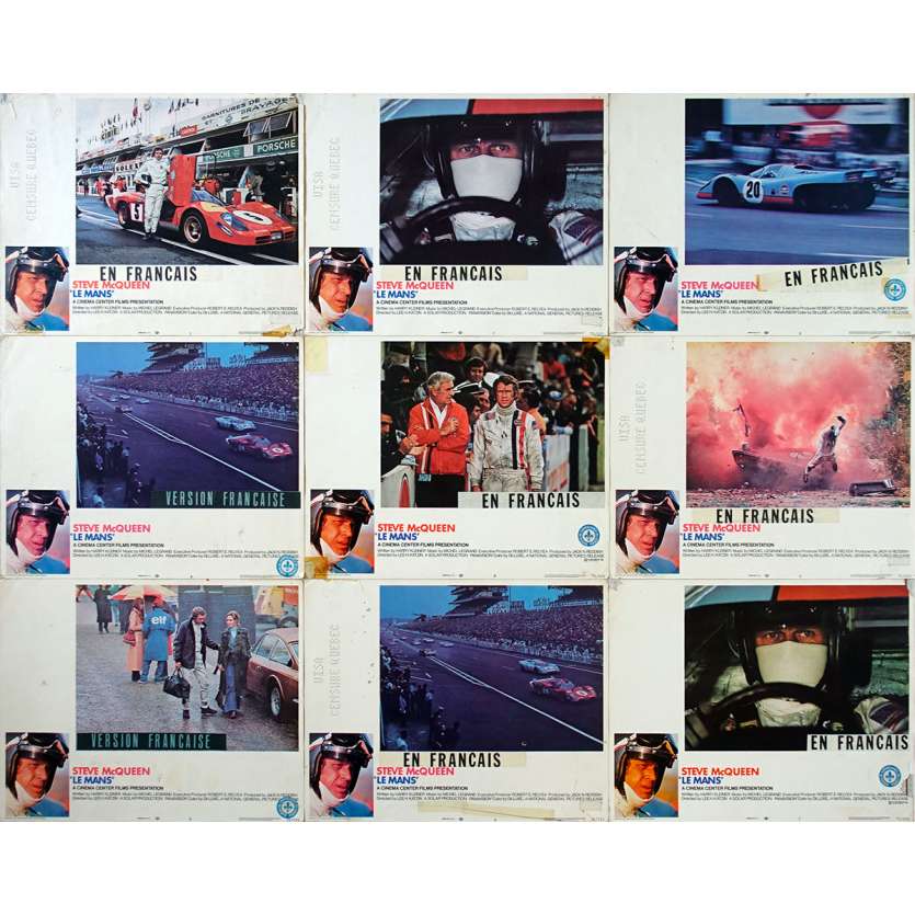 LE MANS Original Lobby Cards x8 - 11x14 in. - 1971 - Lee H. Katzin, Steve McQueen