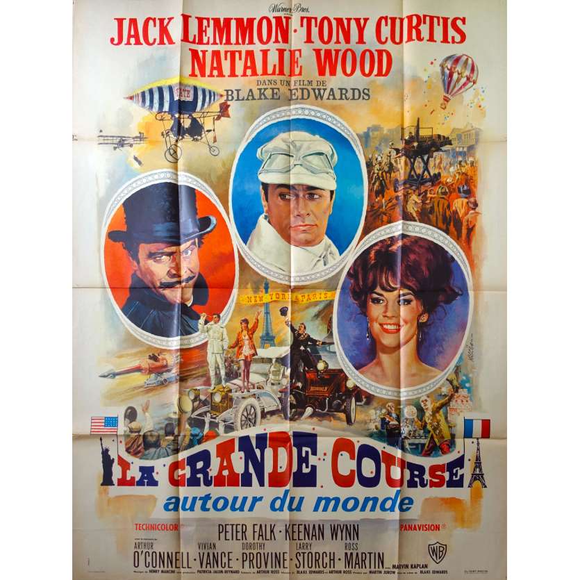 LA GRANDE COURSE AUTOUR DU MONDE Affiche de film - 120x160 cm. - 1965 - Tony Curtis, Blake Edwards