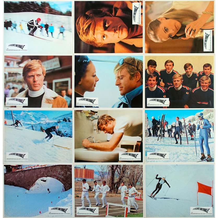 DOWNHILL RACER Original Lobby Cards x12 - 9x12 in. - 1969 - Michael Ritchie, Robert Redford