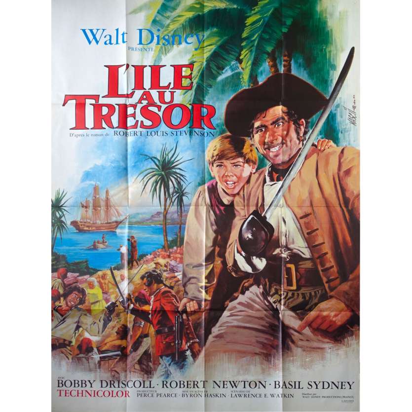 L'ILE AU TRESOR Affiche de film  - 120x160 cm. - 1950 - Bobby Driscoll, Byron Haskin