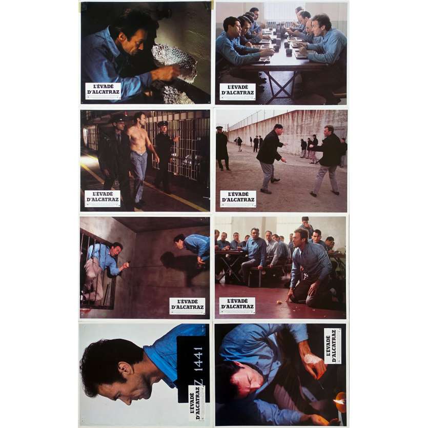 L'EVADE D'ALCATRAZ Photos de film x8 - 21x30 cm. - 1979 - Clint Eastwood, Don Siegel