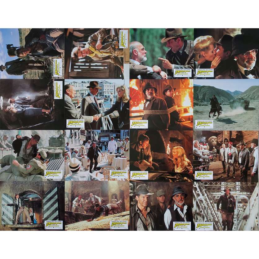 INDIANA JONES AND THE LAST CRUSADE Original Lobby Cards x16 - 9x12 in. - 1989 - Steven Spielberg, Harrison Ford