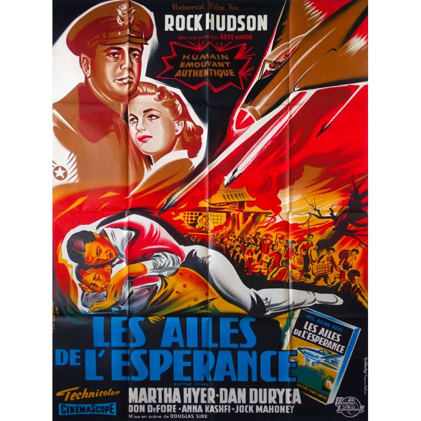 LES AILES DE L'ESPERANCE Affiche de film - 120x160 cm. - 1957 - Rock Hudson, Douglas Sirk