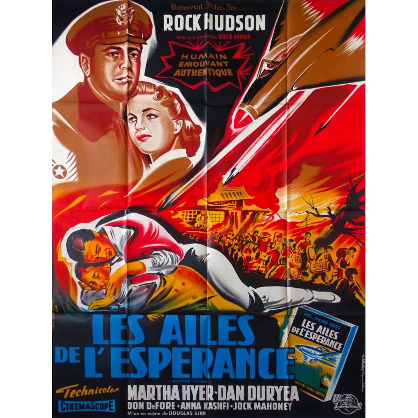 LES AILES DE L'ESPERANCE Affiche de film  - 120x160 cm. - 1957 - Rock Hudson, Douglas Sirk