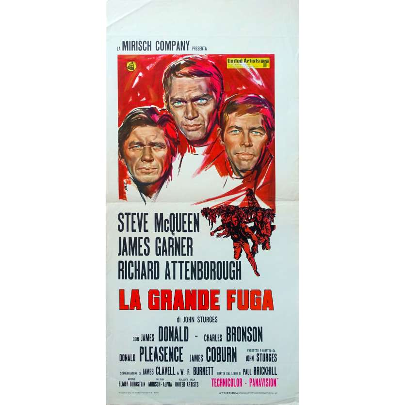THE GREAT ESCAPE Original Movie Poster  - 13x28 in. - 1963 - John Sturges, Steve McQueen
