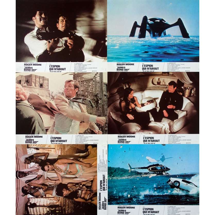THE SPY WHO LOVED ME Original Lobby Cards x6 - 9x12 in. - 1977 - Lewis Gilbert, Roger Moore