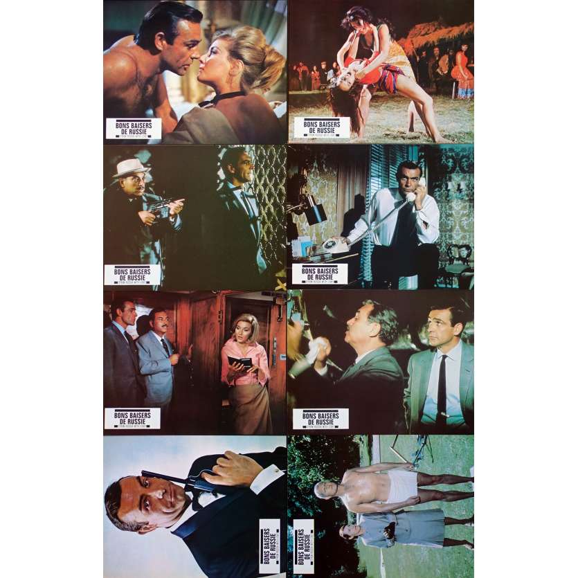 FROM RUSSIA WITH LOVE Original Lobby Cards x8 - 9x12 in. - R1970 - Terence Young, Sean Connery