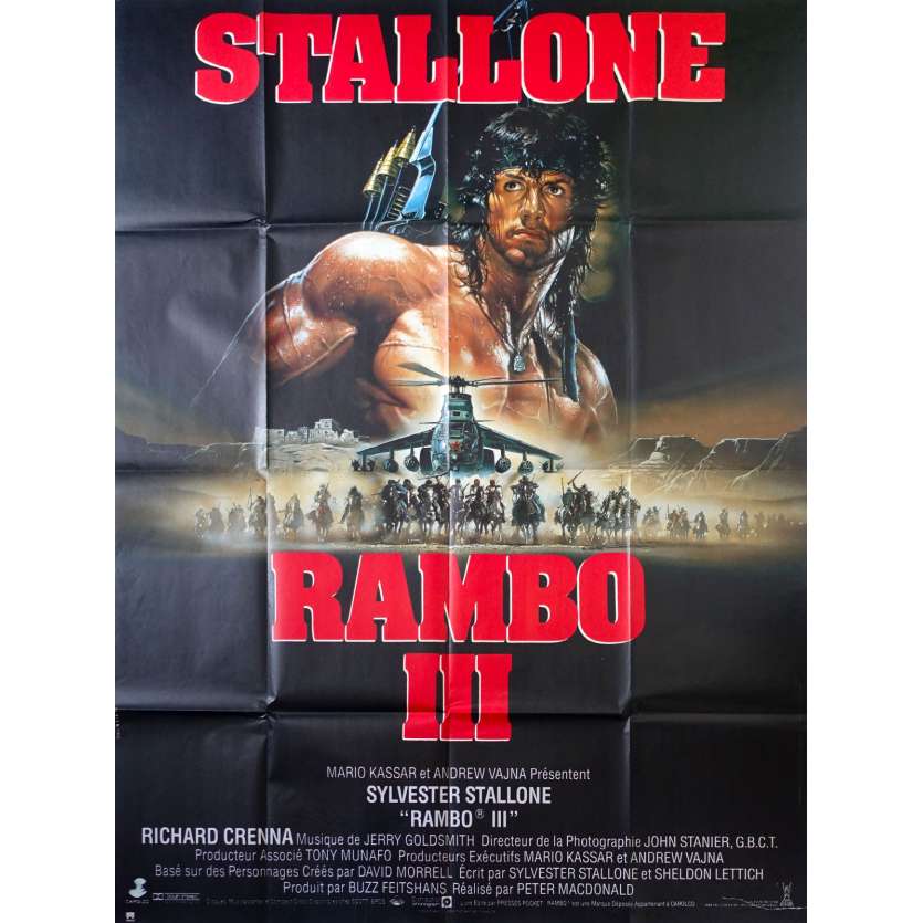 RAMBO 3 Movie Poster  47x63 in. French - 1988 - Sylvester Stallone, Richard Crenna