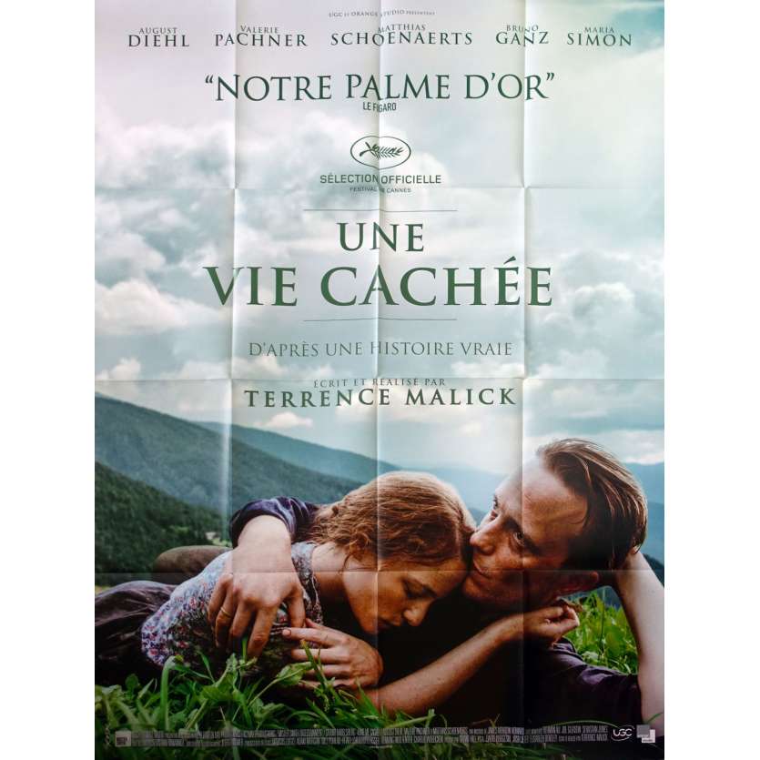 UNE VIE CACHEE Affiche de film  - 120x160 cm. - 2019 - August Diehl, Terrence Malick