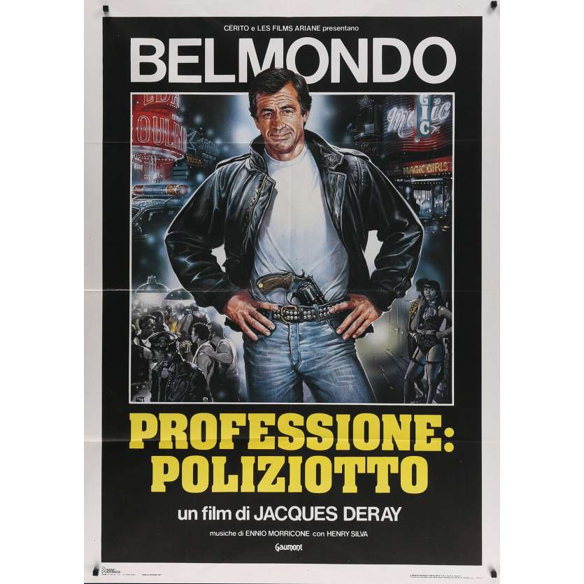 THE OUTSIDER Italian Movie Poster  - 39x55 in. - 1983 - Jacques Deray, Jean-Paul Belmondo