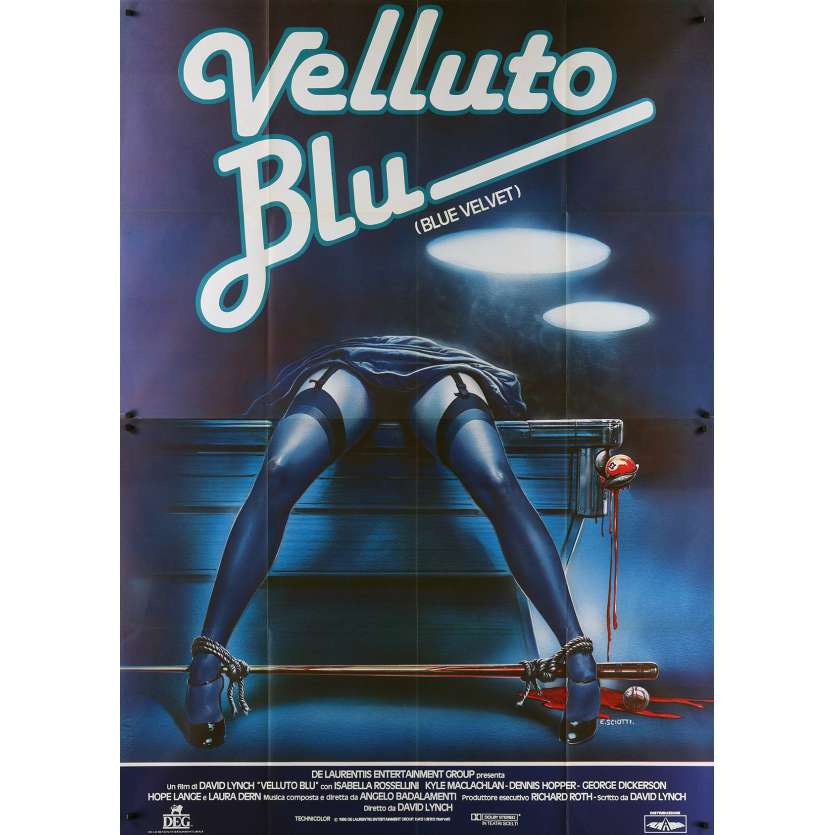 BLUE VELVET Affiche de film  - 140x200 cm. - 1986 - Isabella Rosselini, David Lynch