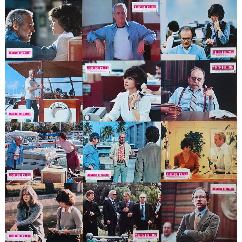 ABSENCE OF MALICE French Lobby Cards x12 - 9x12 in. - 1981 - Sydney Pollack, Paul Newman