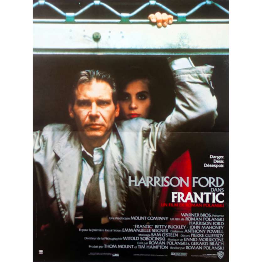 FRANTIC Affiche de film  - 40x60 cm. - 1988 - Harrison Ford, Roman Polanski