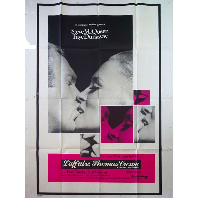 THE THOMAS CROWN AFFAIR French Movie Poster - 47x63 in. - 1968 - Norman Jewison, Steve McQueen