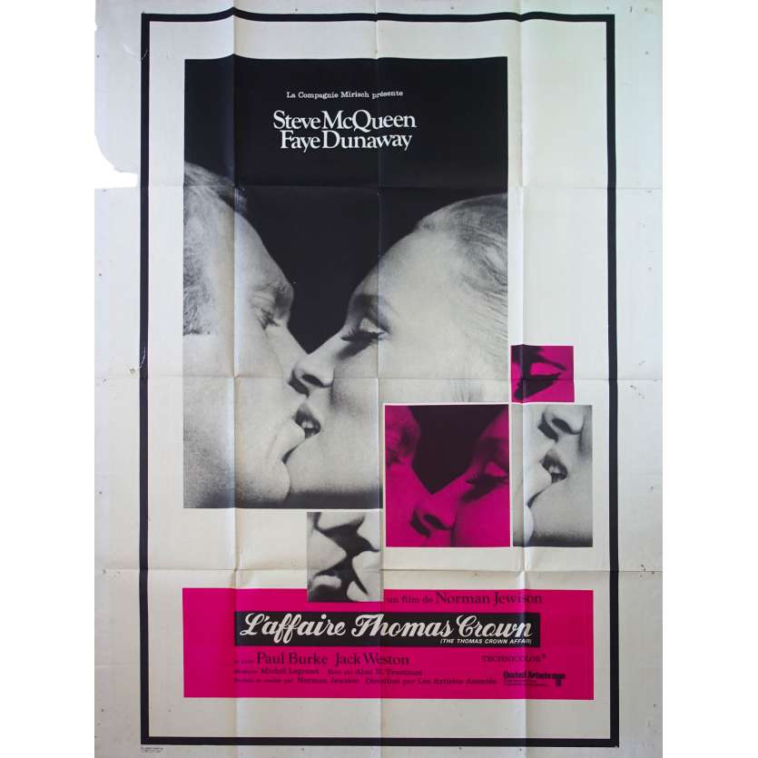 THE THOMAS CROWN AFFAIR French Movie Poster  - 47x63 in. - 1968 - Norman Jewison, Steve McQueen