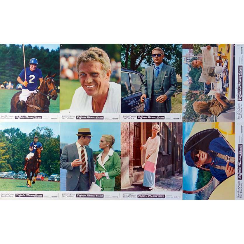 THE THOMAS CROWN AFFAIR French Lobby Cards x8 - 9x12 in. - 1968 - Norman Jewison, Steve McQueen