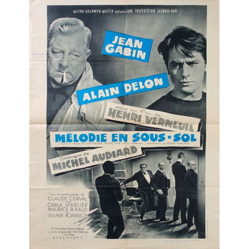 MELODIE EN SOUS SOL Affiche de film Style B - 60x80 cm. - 1963 - Alain Delo, Jean Gabin, Henri Verneuil