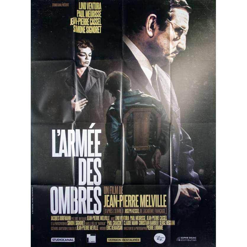 L'ARMEE DES OMBRES Affiche de film - 120x160 cm. - R1990 - Lino Ventura, Jean-Pierre Melville