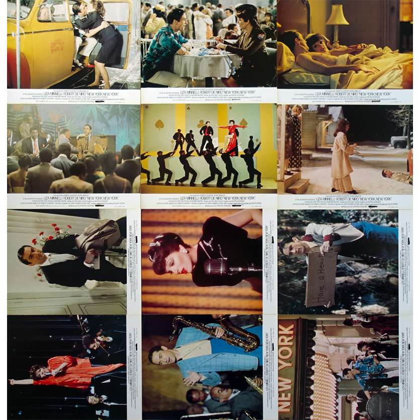 NEW YORK NEW YORK French Lobby Cards x12 - Jeu B - 9x12 in. - 1977 - Martin Scorsese, Robert de Niro