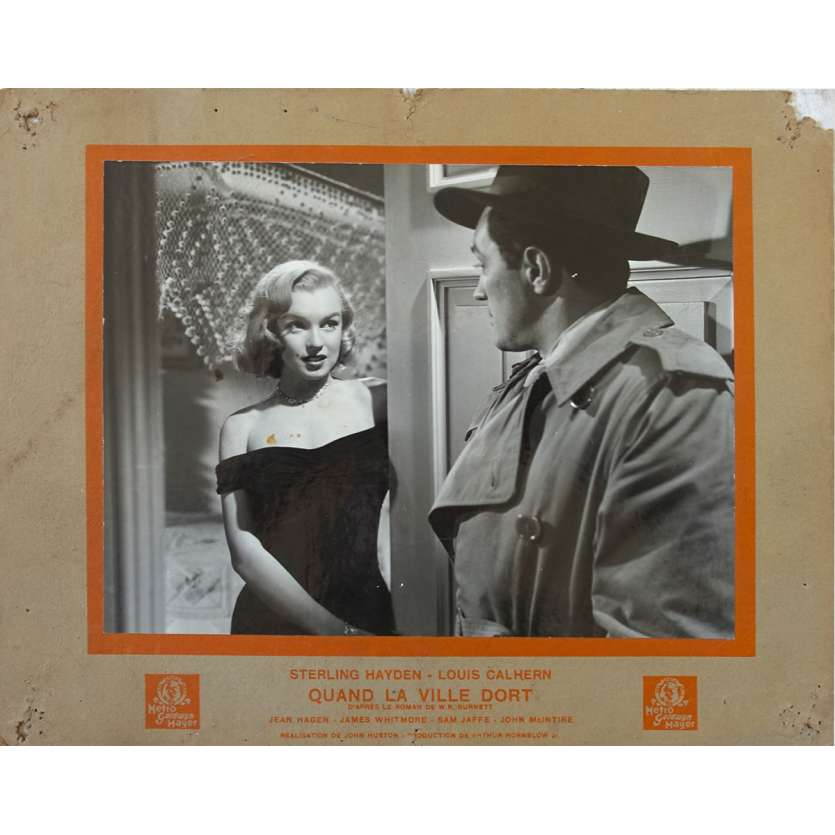 THE ASPHALT JUNGLE French Lobby Card N2 - 10x12 in. - 1950 - John Huston, Sterling Hayden, Marylin Monroe