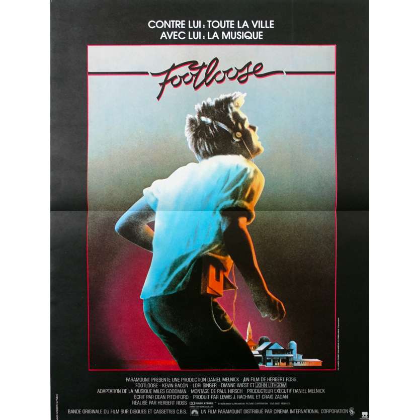 FOOTLOSE French Movie Poster - 15x21 in. - 1984 - Herbert Ross, Kevin Bacon
