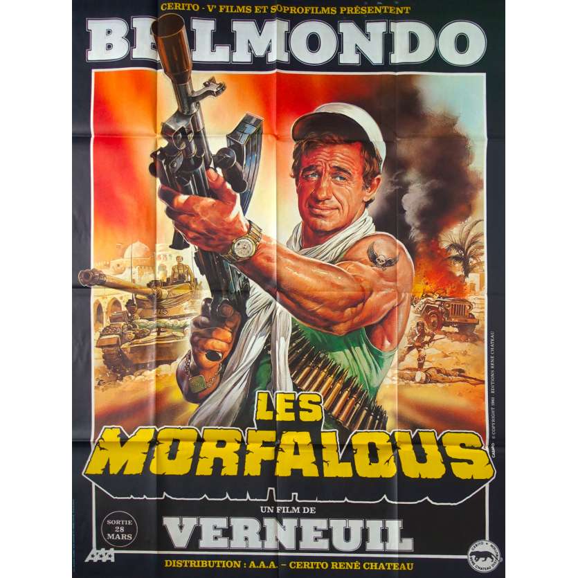 LES MORFALOUS Affiche de film 120x160 cm - 1984 - Jean-Paul Belmondo, Henri Verneuil