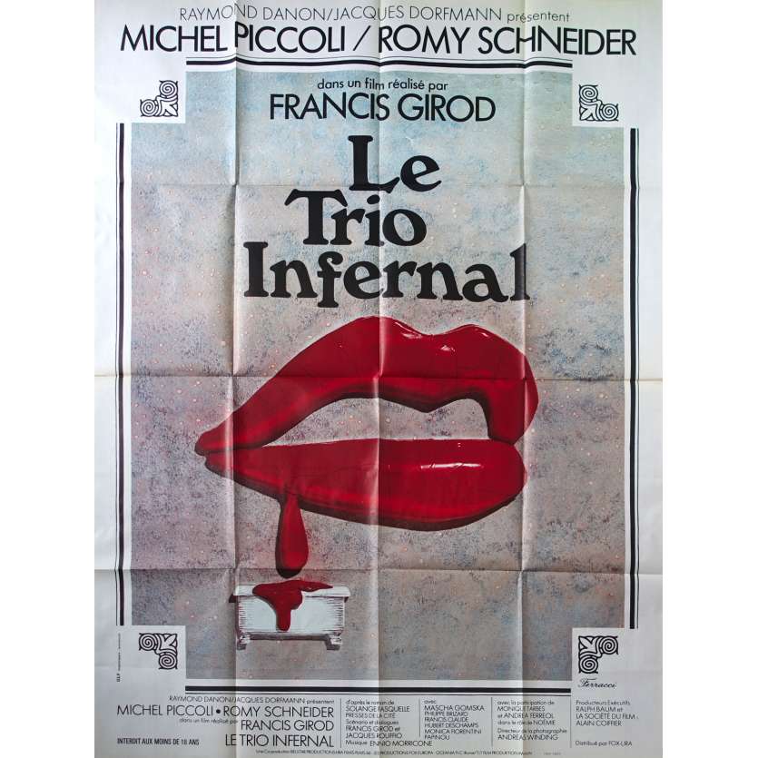 LE TRIO INFERNAL Affiche de film - 120x160 cm. - 1974 - Romy Schneider, Francis Girod