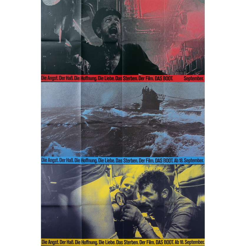 LE BATEAU Affiches de film x3 - 21x30 cm. - 1981 - Jürgen Prochnov, Wolfgang Petersen