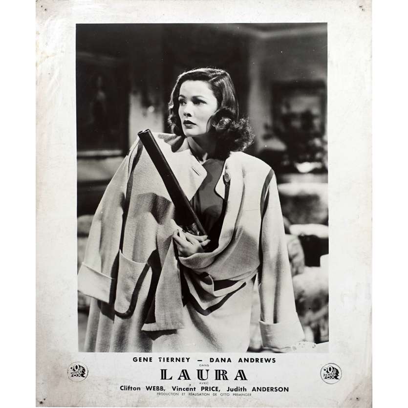 LAURA French Lobby Card N01 - 10x12 in. - 1944 - Otto Preminger, Gene Tierney, Dana Andrews