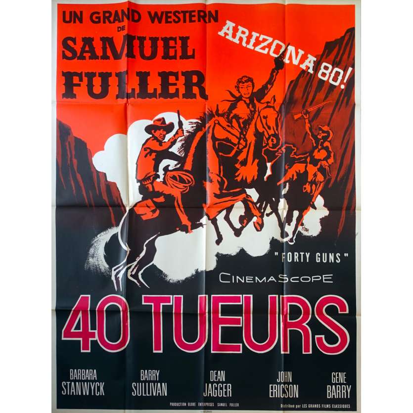 FORTY GUNS French Movie Poster - 47x63 in. - 1957 - Samuel Fuller, Barbara Stanwyck