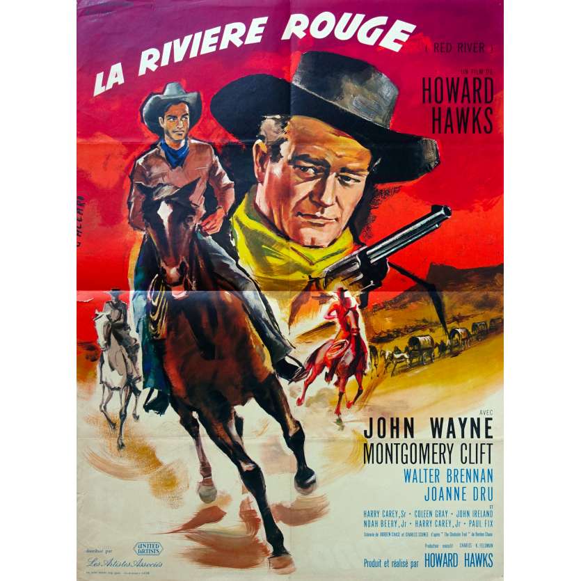 LA RIVIERE ROUGE Affiche de film  - 60x80 cm. - R1960 - John Wayne, Howard Hawks