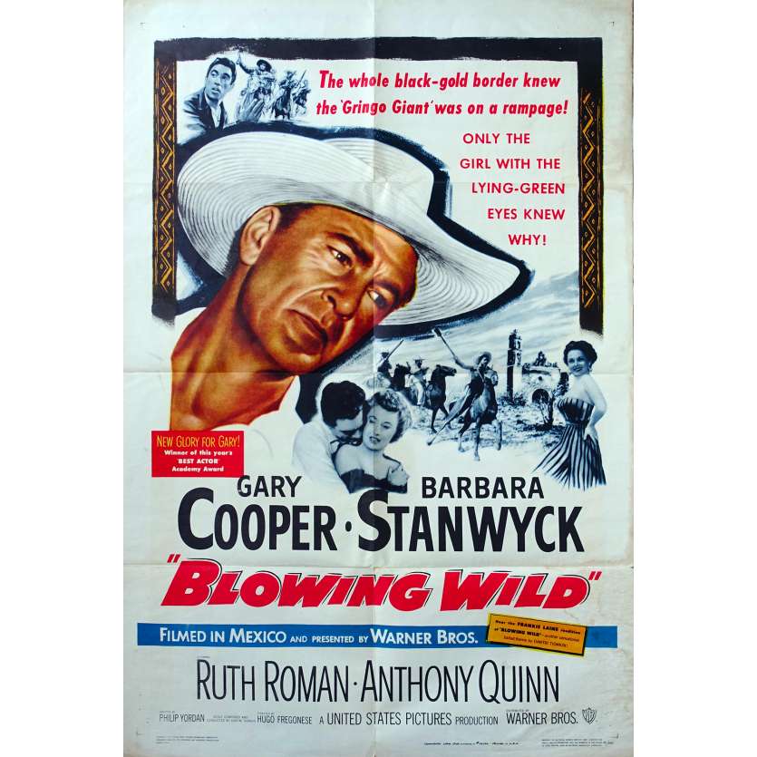 LE SOUFFLE SAUVAGE Affiche de film  - 69x102 cm. - 1953 - Gary Cooper, Hugo Fregonese