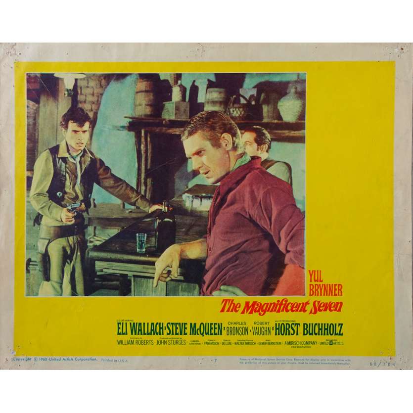 MAGNIFICENT SEVEN US Lobby Card N07 - 11x14 in. - 1960 - Yul Brynner, Steve McQueen