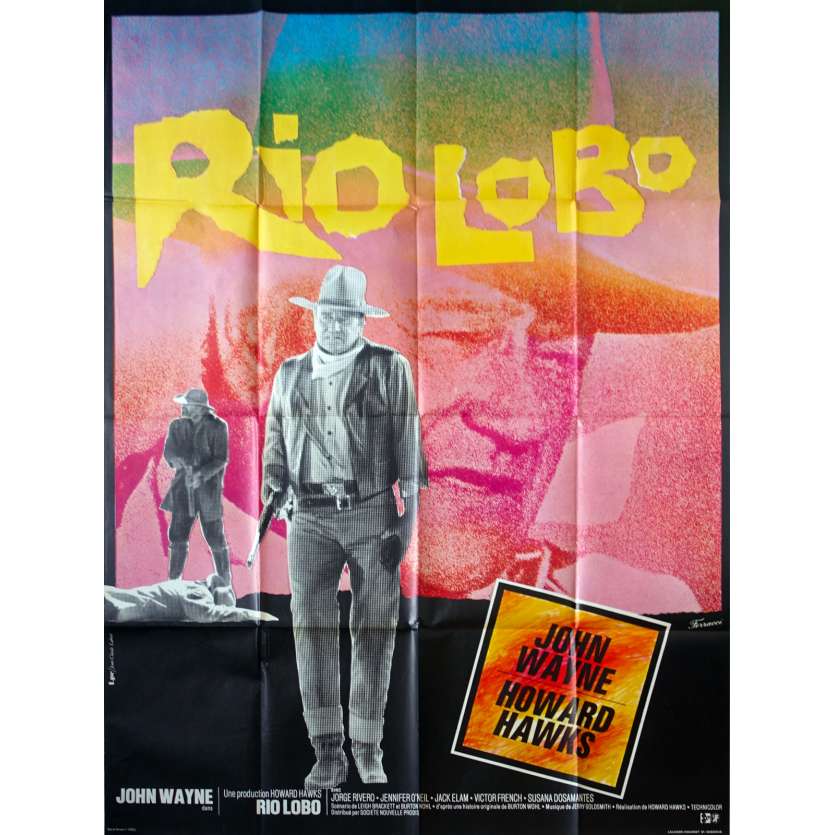 RIO LOBO French Movie Poster - 47x63 in. - 1970 - Howard Hawks, John Wayne