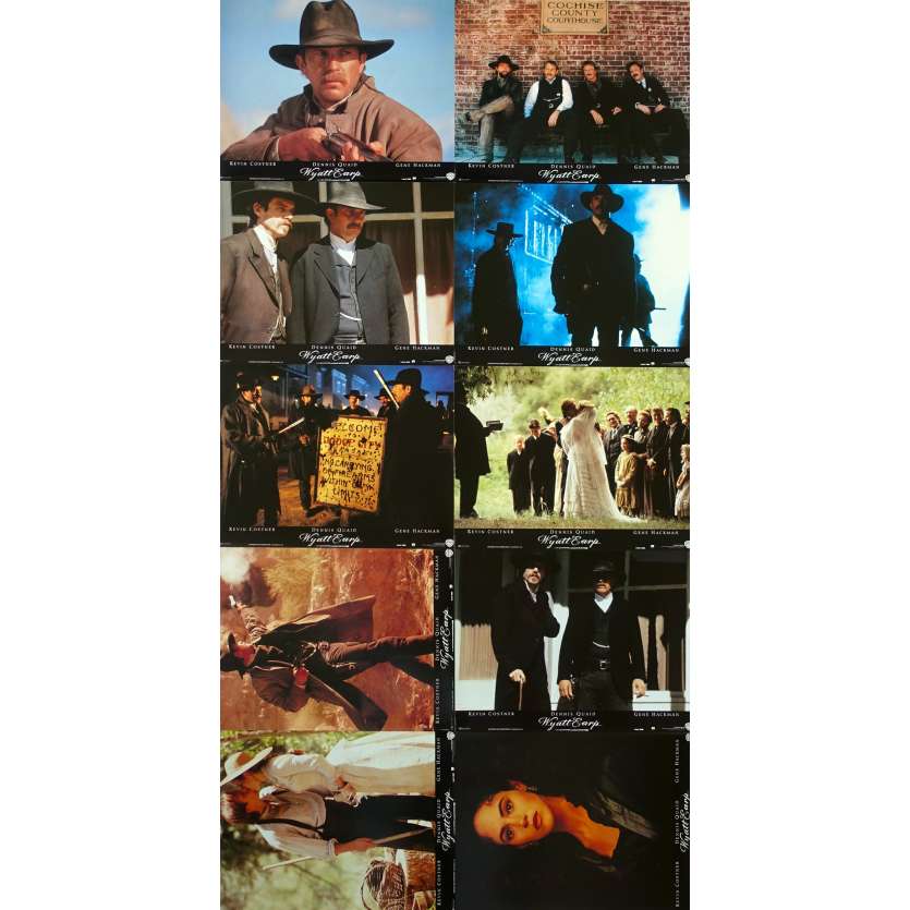 WYATT EARP French Lobby Cards x10 - 9x12 in. - 1994 - Lawrence Kasdan, Kevin Costner