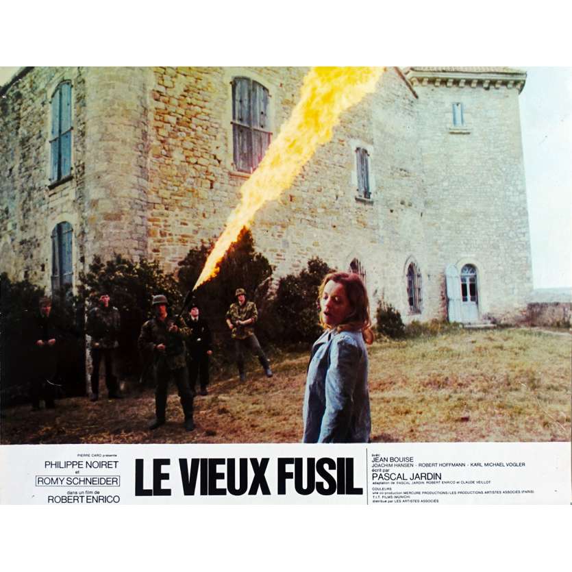 OLD GUN French Lobby Card N01 - 9x12 in. - 1976 - Robert Enrico, Romy Schneider