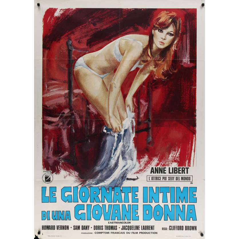 DIARY OF A NYMPHO Italian Movie Poster - 39x55 in. - 1973 - Jess Franco, Anne Libert