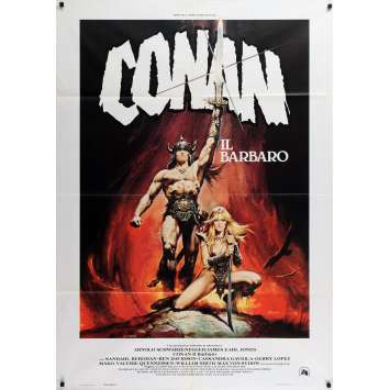 CONAN LE BARBARE Affiche de film - 100x140 cm. - 1982 - Arnold Schwarzenegger, John Milius CONAN LE BARBARE Affiche de film - 100x140 cm. - 1982 - Arnold Schwarzenegger, John Milius