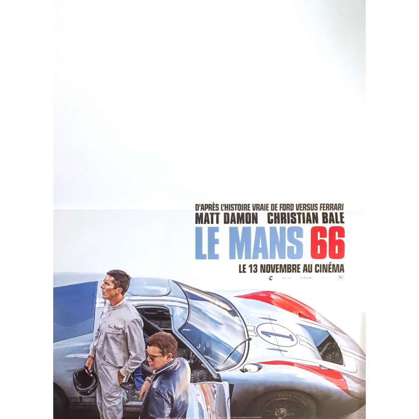 LE MANS 66 Affiche de film 40x60 - 2019 - Christian Bale, Ford VS Ferrari