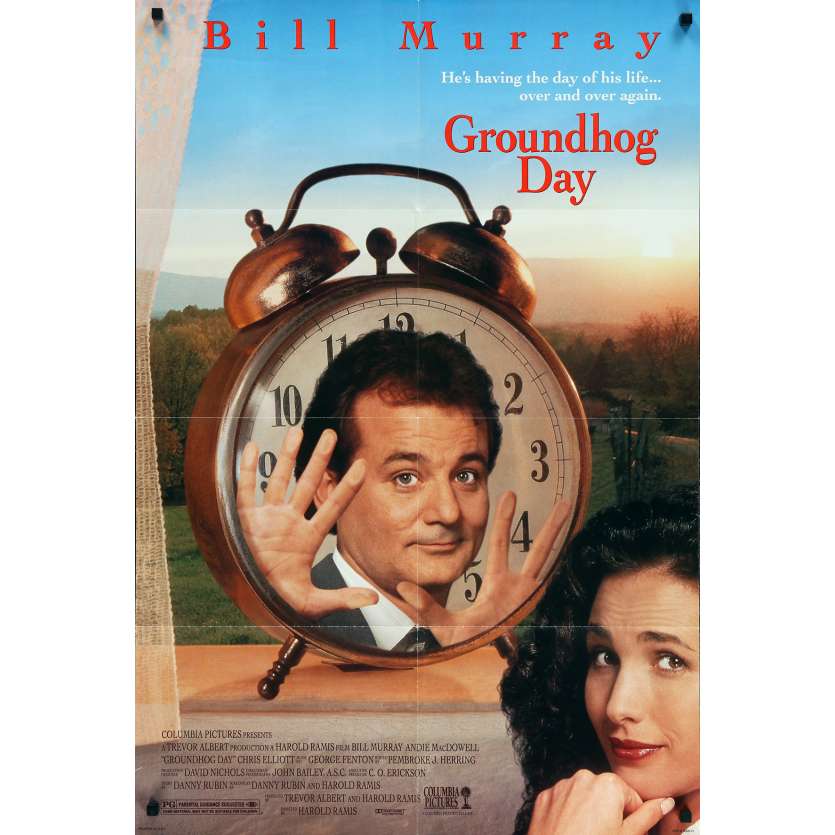 GROUNDHOG DAY US Movie Poster - 27x40 in. - 1993 - Harold Ramis, Bill Murray