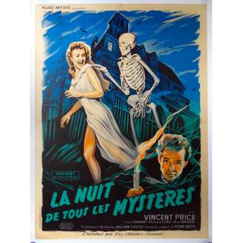 HOUSE ON HAUNTED HILL Rare French Movie Poster '59 Vincent Price HOUSE ON HAUNTED HILL Rare French Movie Poster '59 Vincent Price