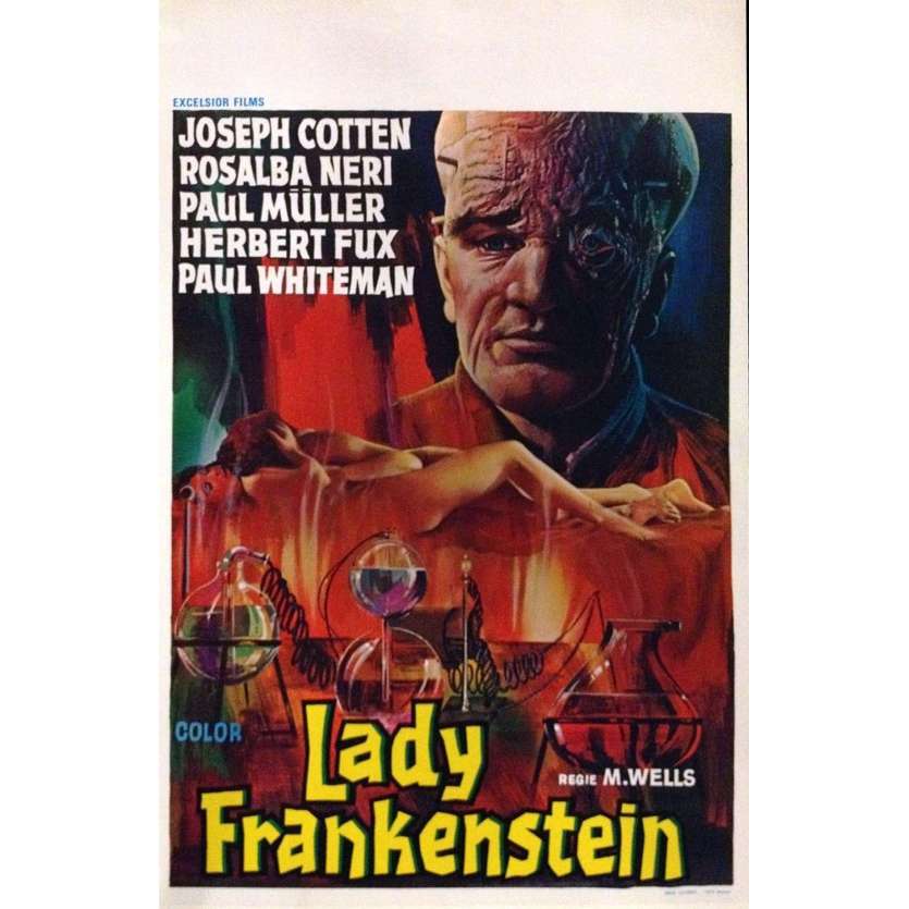 LADY FRANKENSTEIN Belgian Movie Poster 14x22 - 1971 - Aureliano Luppi, Joseph Cotten